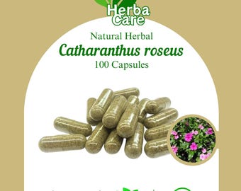 Rosige Immergrün-Kapseln (Catharanthus roseus) - Bio botanisches Kräuterergänzungsmittel