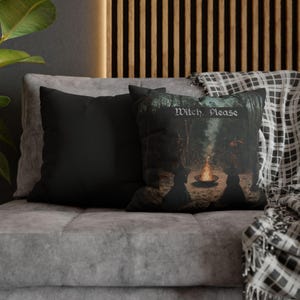 Witchy Pillowcase, Funny Quote, Gothic Design, Alternative Pillow Cover, Witch Coven Decor, Ritual Witch Square Pillow, Occult design, goth