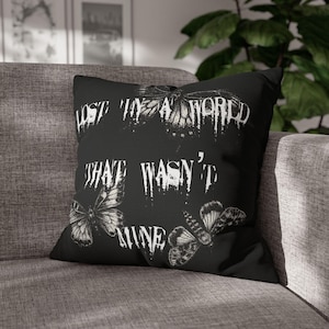 Gothic Moth butterfly Pillowcase, Emo Alternative Pillow Cover, Grunge Decor, Dark Aesthetic Bedroom, Heavy Metal Accent, Unique Goth Home