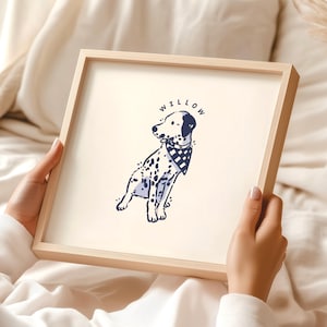 Digital Custom Pet Portrait, Personalized Dog Portrait, Unique Pet Decor Wall Art Drawing, Pet Loss Sympathy Gift, Printable Dog Lover Gifts