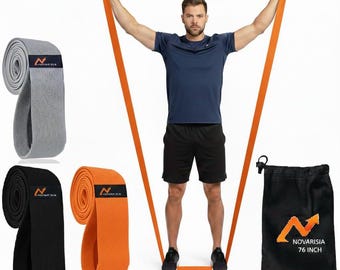 Widerstandsband aus schwerem Stoff - 76 Zoll verlängerte, rutschfeste Übungsschlaufe für Sportler