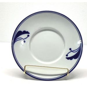 Set 4 Dansk Flora Battenry Saucer Plates Blue & White Fine Porcelain Japan 6&quot;