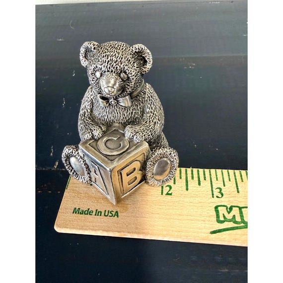 Reed & Barton Pewter Teddy Bear Musical Box ABC Block Design - Etsy