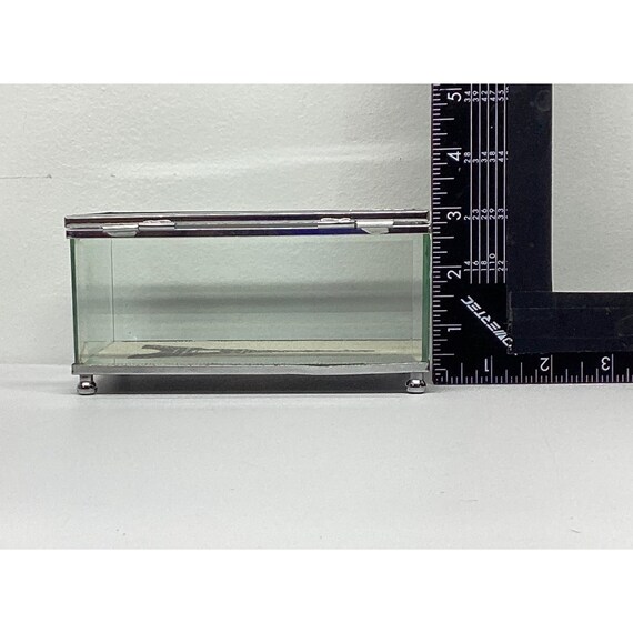 Glass Jewelry Trinket Box Eiffel Tower Print & Si… - image 9