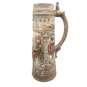 Vintage Beer Stein 15&quot; Tall Vase Decor Handcrafted In Holland No Lid Rare