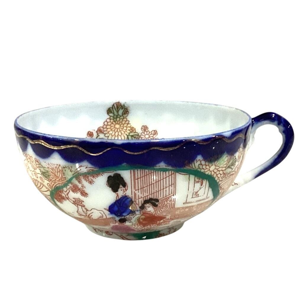 Buy Vintage Japanese Hand-painted Porcelain Tea Cup & Saucer Set