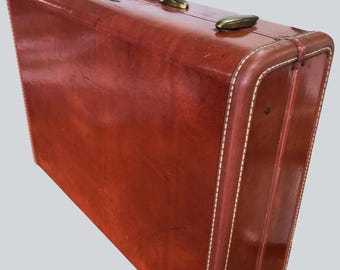 Vintage Suitcase Italian Luggage Trunk Chest Home Decor By Samsonite 1950's Retro Classic