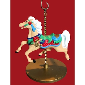 Christmas Ornament Ornaments Carousel Horse With Gold Base Hallmark