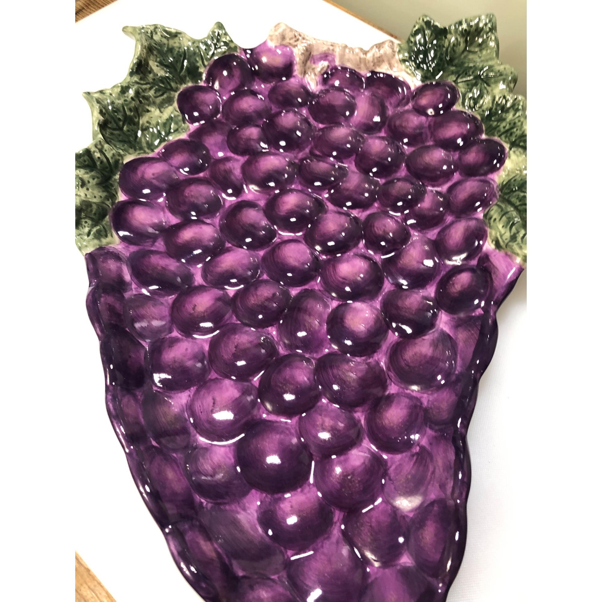 Ceramic Grapes Serving Tray 16