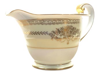 Creamer Vintage Noritake China Cherita Mandarine Japan Porcelain Gold Trim & Floral Design Vintage Replacement