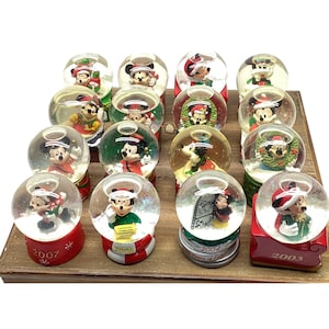Snow Globe Collection Disney Mickey Mouse Mini  Lot Of 16  Different Years Editions