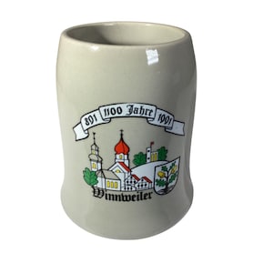 Coffee Mug Vintage Rastal Dimmweiler 1100 Jahre 1991 Ceramic Beer Stein