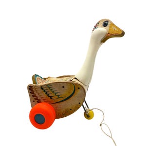 Vintage Fisher Price Pull-Along Wooden Duck Toy