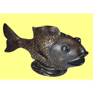 Vintage Koi Fish &quot;Wood Like&quot; Sculpture Decorative Fishing Nature Decor Cavin 15&quot;