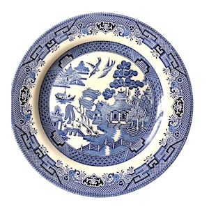 Churchill Blue Willow Dinner Plate 10.5&quot; England Replacement