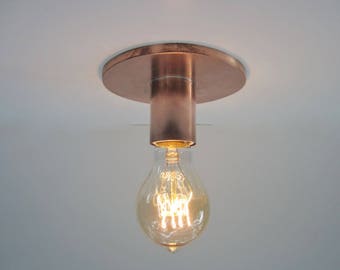 Plafonnier encastré en cuivre ou applique murale - Éclairage industriel minimaliste - Edison Lamp