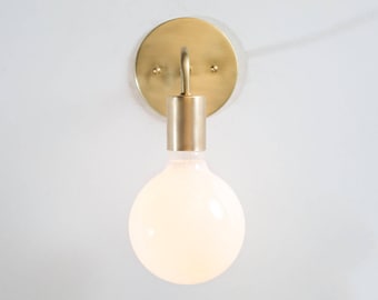 Brass Wall Sconce Light: Mid Century Modern Industrial Lighting