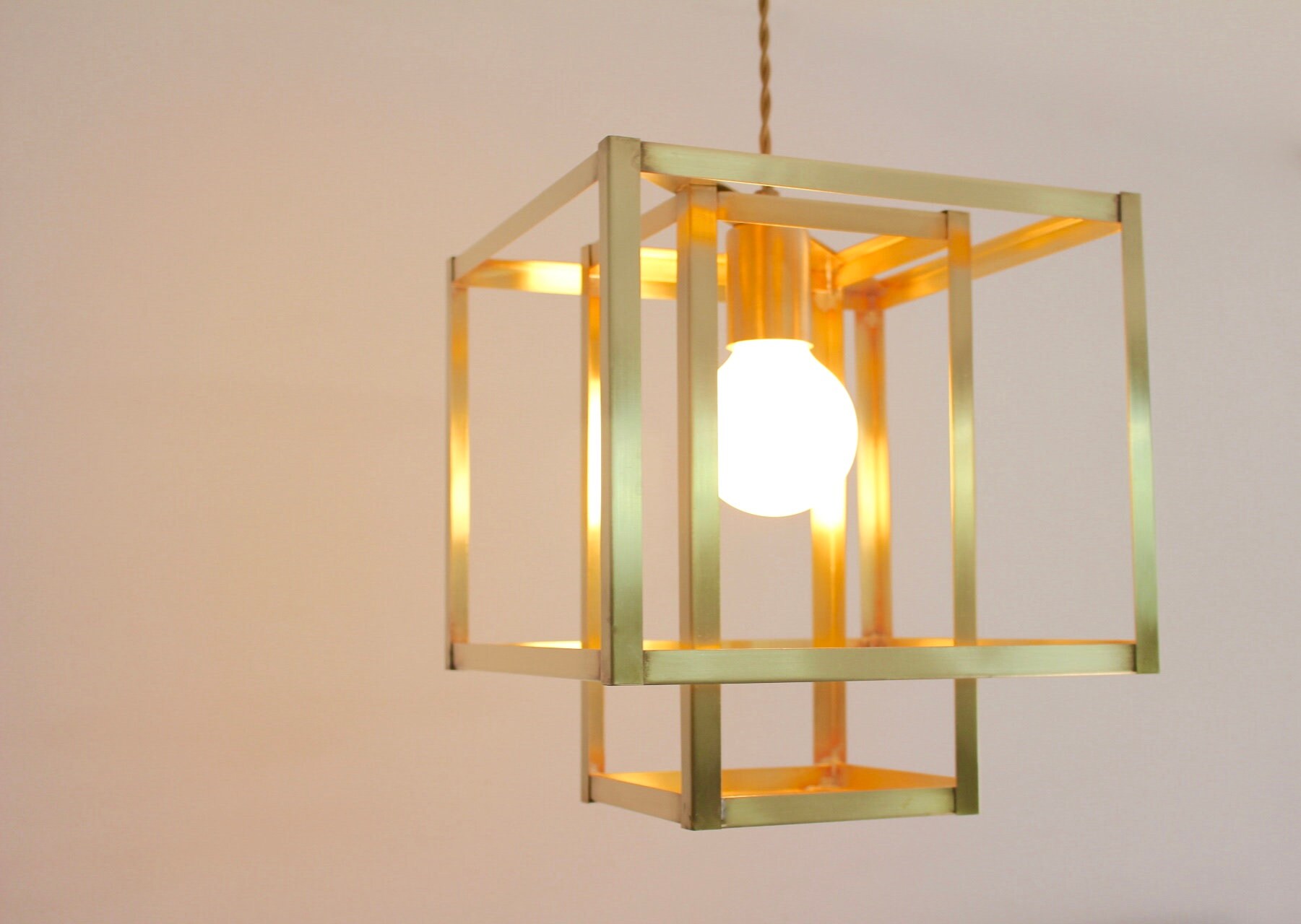 Brass Pendant Light Mid Century Modern Lighting Gold Light Fixture