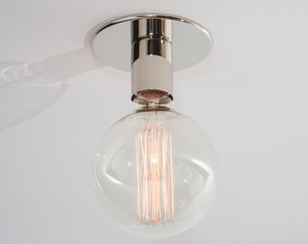 Nickel poliert Deckenleuchte: Minimalistische Edison Lampe