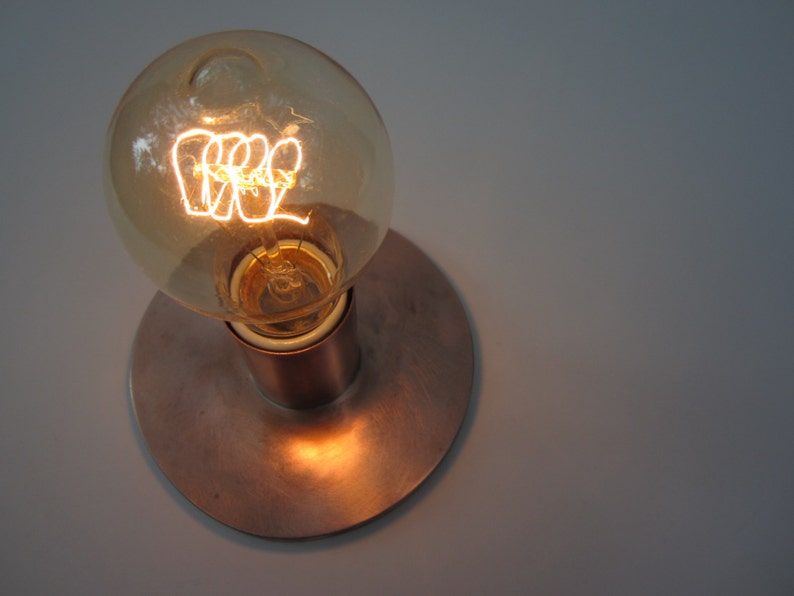 Plafonnier encastré ou applique murale Éclairage industriel Lampe Edison en cuivre Ampoule nue exposée Intérieur ou extérieur image 2