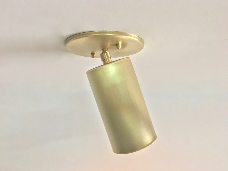 Brass Monopoint Light Ceiling Light Adjustable Spot Light Task Light Natural Brass Downlight Low Profile Minimalist Lighting image 6