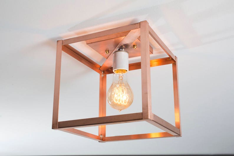 Copper Ceiling Light Flush Mount Light Industrial Modern Lighting Entry Hallway Foyer Kitchen Bathroom Fixture UL Listed image 1