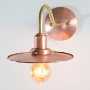 Wall Sconce Light Copper Barn Light Vintage Style Industrial Warehouse Shade Lamp Indoor Outdoor Use Gooseneck Wall Light image 4