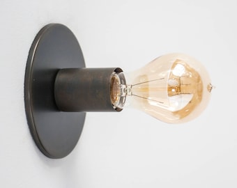 Minimalistische Wandleuchte oder Unterputzmontage - Industriebeleuchtung - Braun Schwarz Bronze