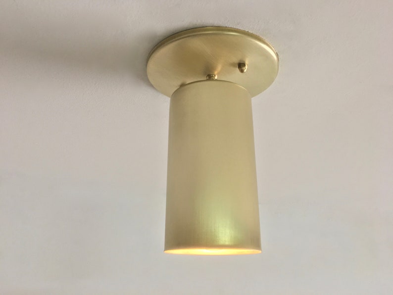 Brass Monopoint Light Ceiling Light Adjustable Spot Light Task Light Natural Brass Downlight Low Profile Minimalist Lighting image 2