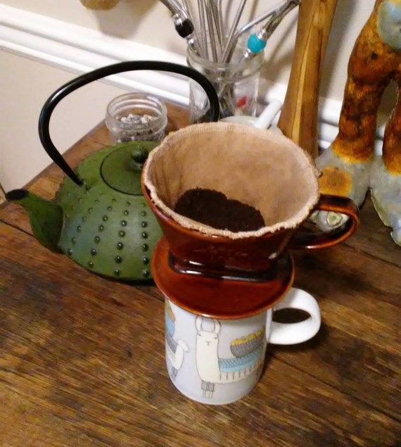 Size #4 Cone Reusable Hemp/&Organic Cotton Coffee or Pour-Over Tea Filter
