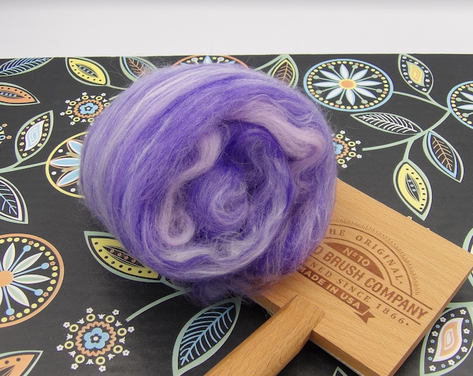Periwinkle Mini Batt for Hand Spun Yarn, Merino and  Bamboo Top, Carded Wool, Weaving, Felting Fiber, Art Batt, Spinning Fiber