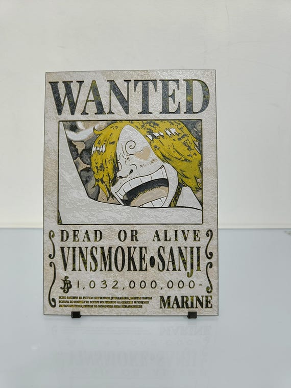 One Piece Wanted Poster 3D | Sanji - Etsy