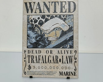 One Piece Wanted Poster 3D | Trafalgar Law - Etsy