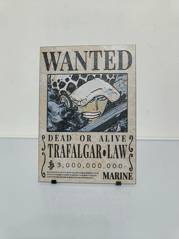 One Piece Wanted Poster 3D | Trafalgar Law - Etsy