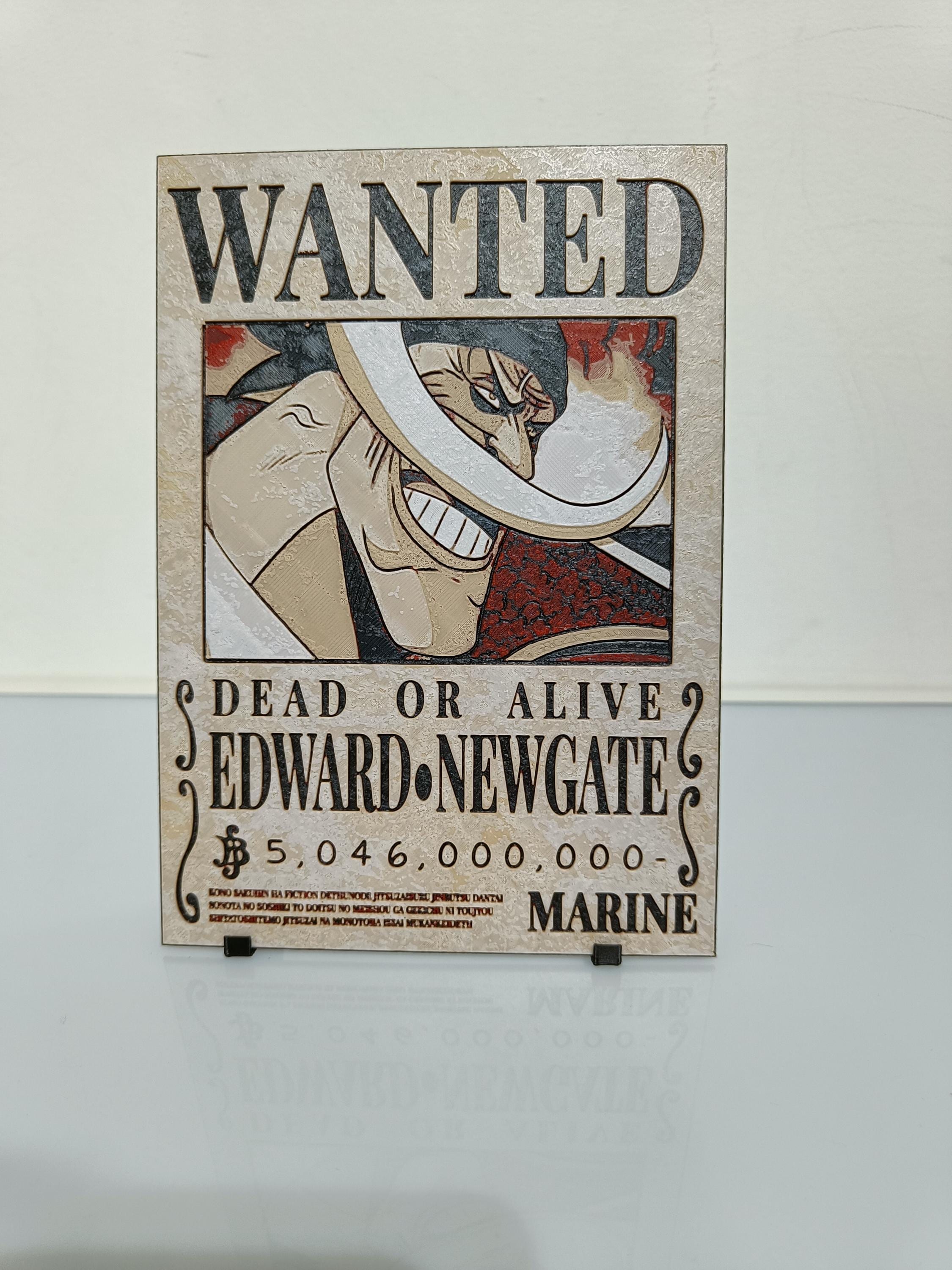 One Piece Wanted Poster 3D | Whitebeard | Whitebeard - Etsy