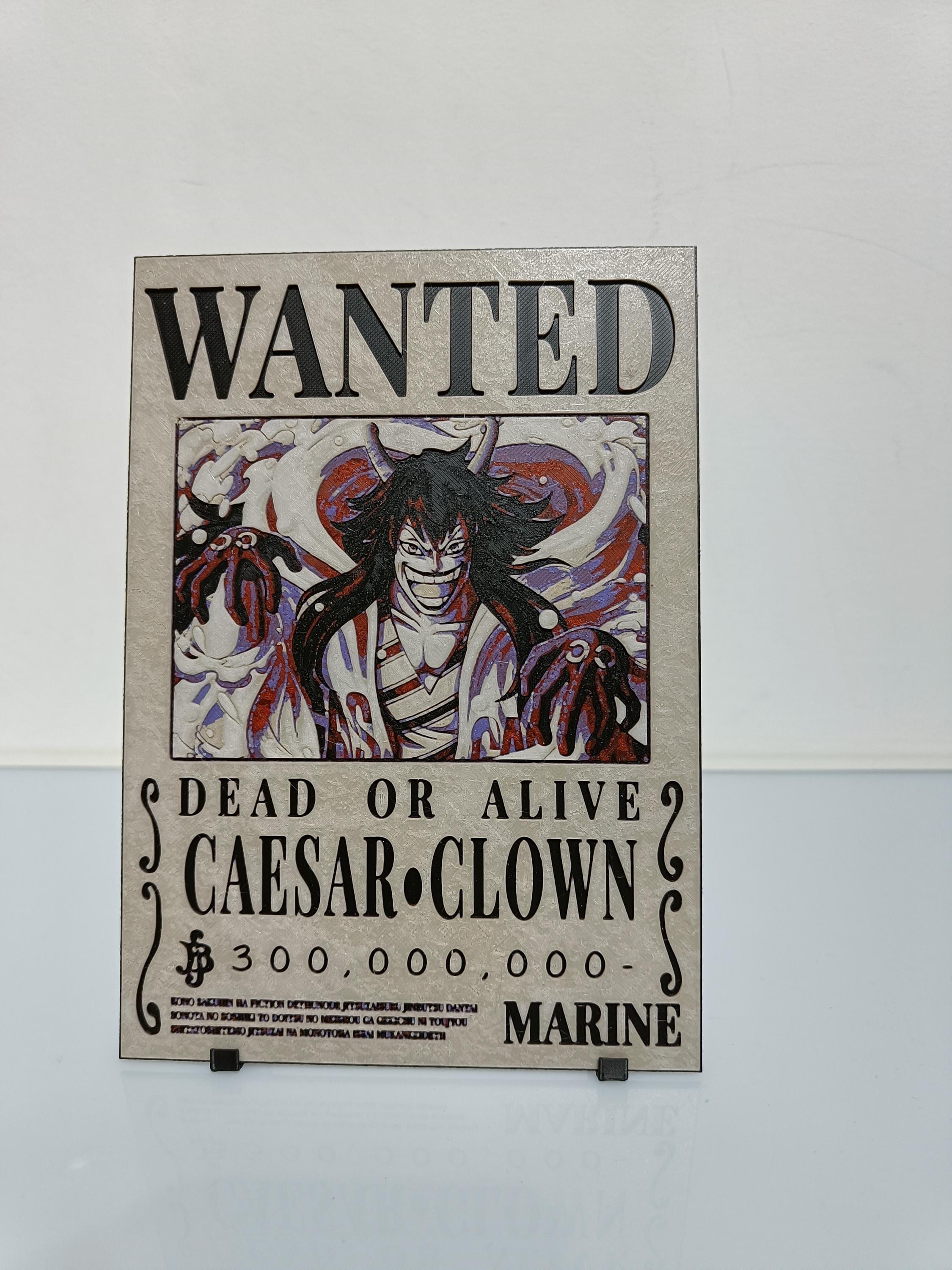 One Piece Wanted Poster 3D | Caesar Clown - Etsy