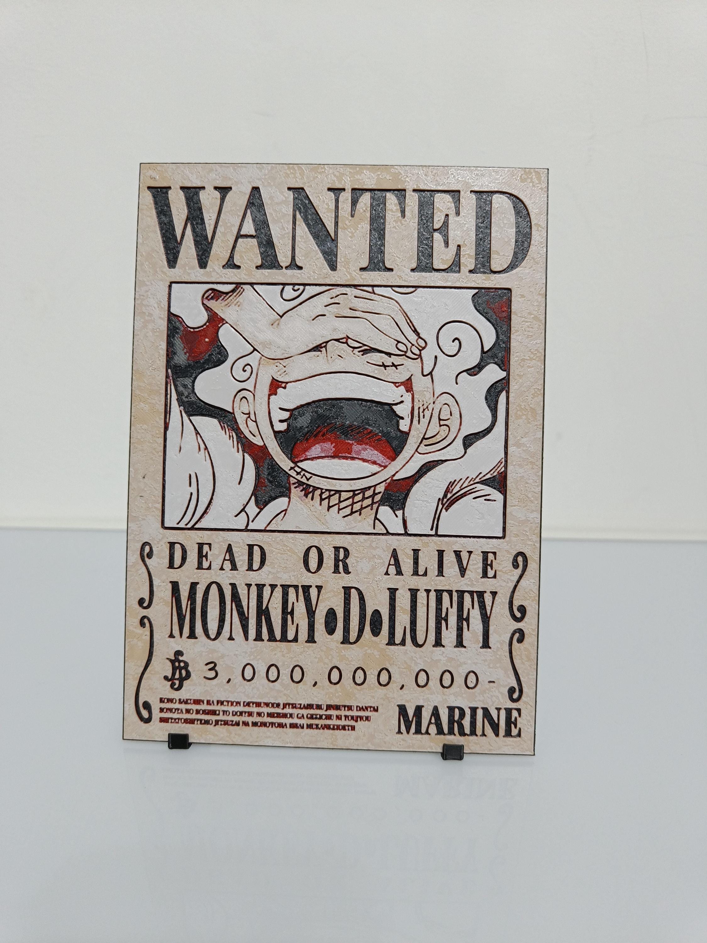 One Piece Wanted Poster 3D | Luffy - Etsy