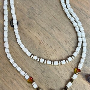 Brown and Beige Beaded Shell Necklace