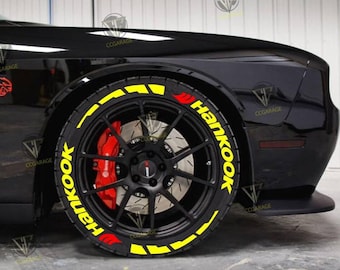 Sticker Per Cerchi Auto Sticker Lettering Hankook Per Pneumatici - Set Da 8 Lettere Alte 1.38" Per Cerchi 15-24 Pollici Adesivi Lettere Altezza 1.38