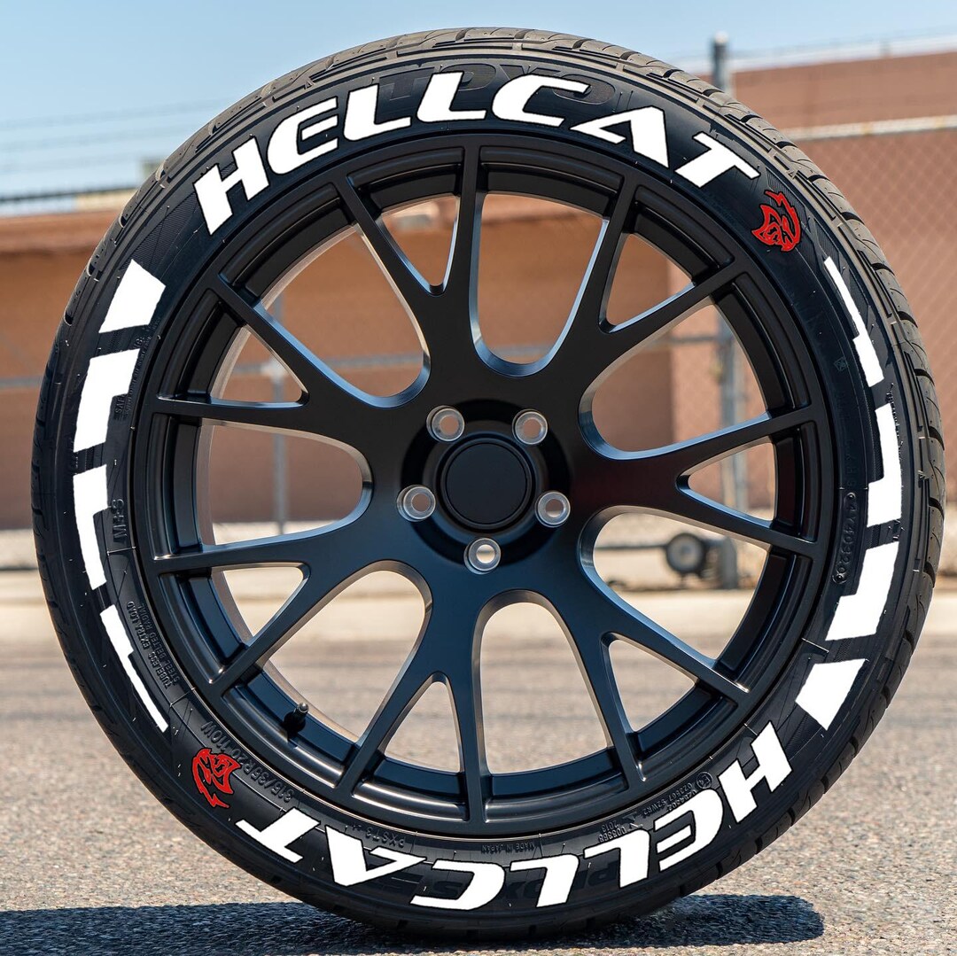 Hellcat Lettering Hellcat Permanent Tire Lettering Stickers 1.25