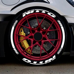 Nitto Permanent Tire Lettering Stickers 1.25&quot; Letter for 14&quot; to 22&quot; 16 pcs Kit