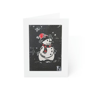 Snow Man BR Folded Greeting Cards - Blank (1, 10, 30, And 50pcs)