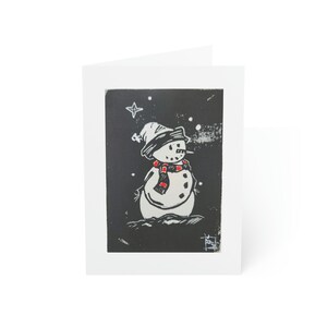 Snow Man RB Folded Greeting Cards - Blank (1, 10, 30, And 50pcs)