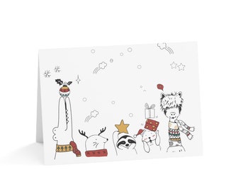 ホリデーアニマルグリーティングカード：パーソナライズされたクリスマスカード