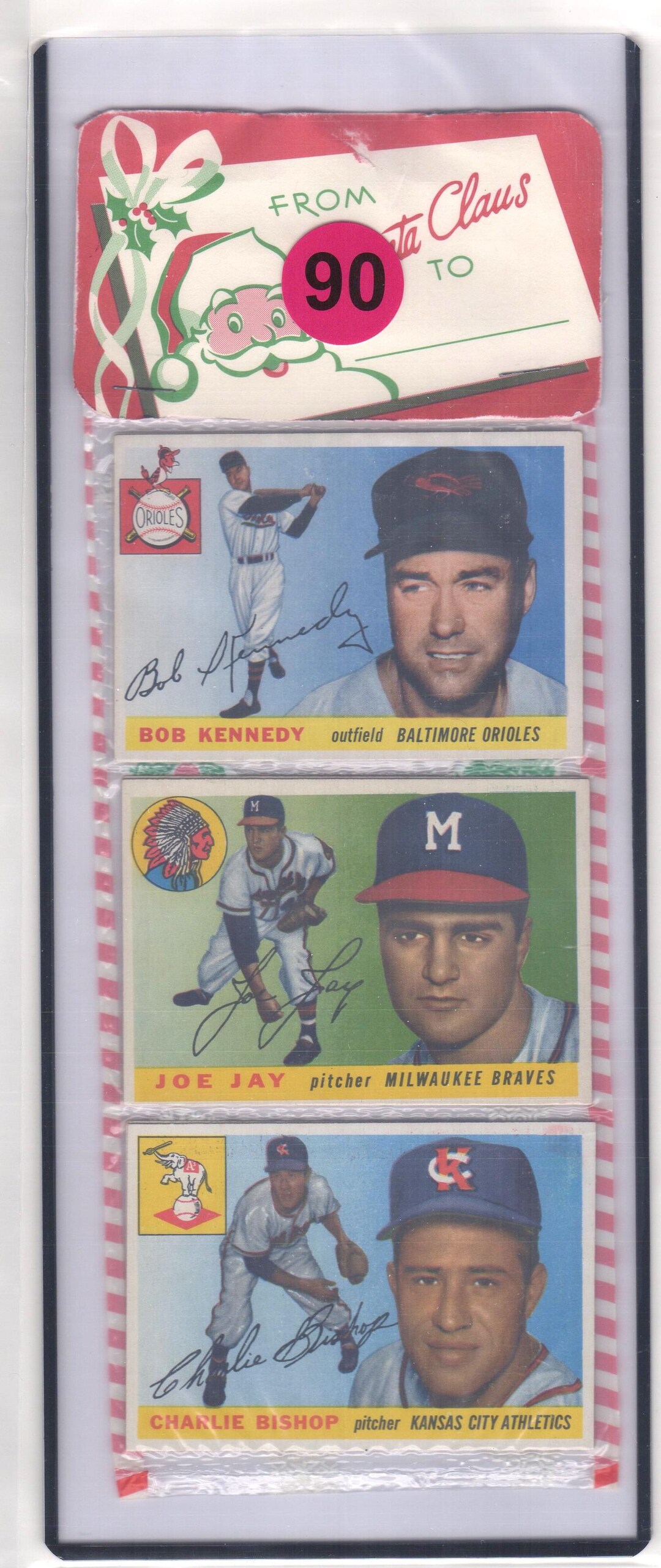 1955 Topps Common Cards Showing Baseball Rack Pack CHRISTMAS-HOLIDAY ...