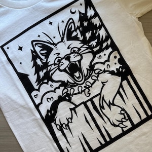 Screen Printed Cat T-shirt – Handmade Design