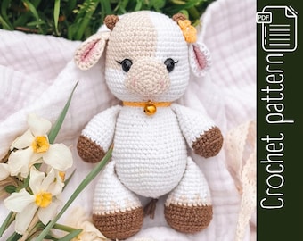 Crochet Cow Amigurumi Pattern – PDF Tutorial