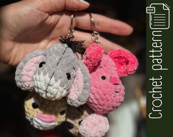 Patrón de crochet para llavero amigurumi de Winnie the Pooh (PDF)