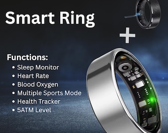 Smart Ring with Sleep Tracking Heart Rate BP Monitor Waterproof Fitness Motion Tracker Gift