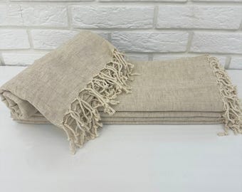 Linen Turkish Towel 40x70", Thin Beach Towel, Luxury Bath Towel, Soft %100 Organic Cotton Linen Towel Throw, Embroidery Towel Gifts For Her